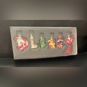 Vintage Disney Letters Christmas Glass Ornaments